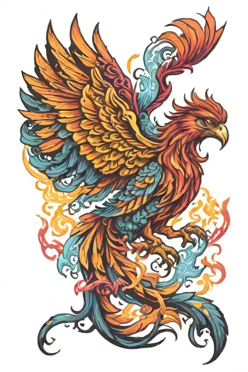 Phoenix Rising Bright Color