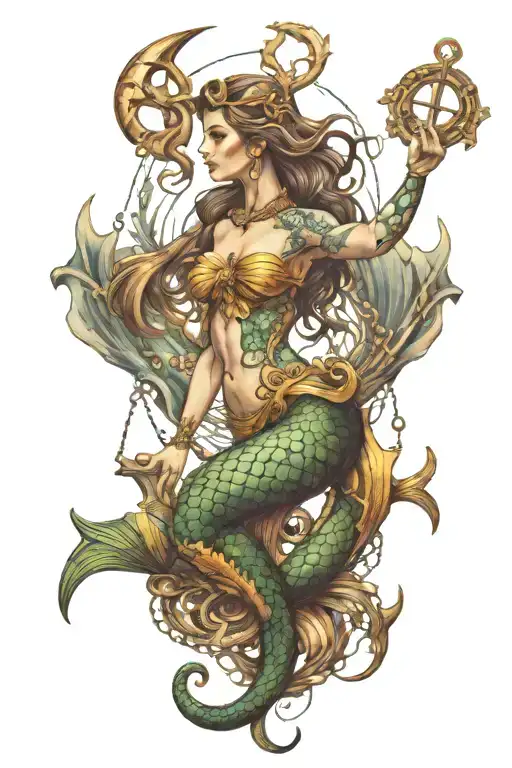 Mermaid With Anchor Intertwined