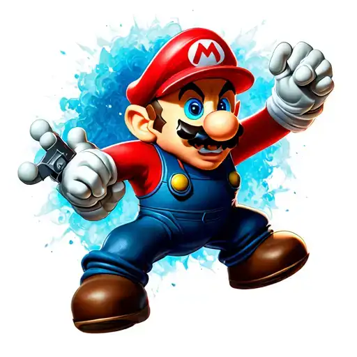 Evil Super Mario Tattoo Design