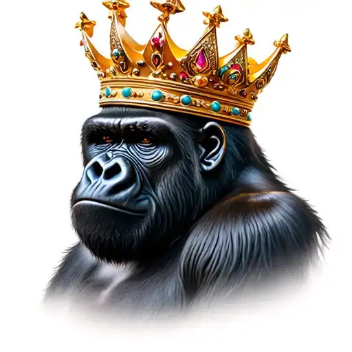 Gorilla Wearing A Crown