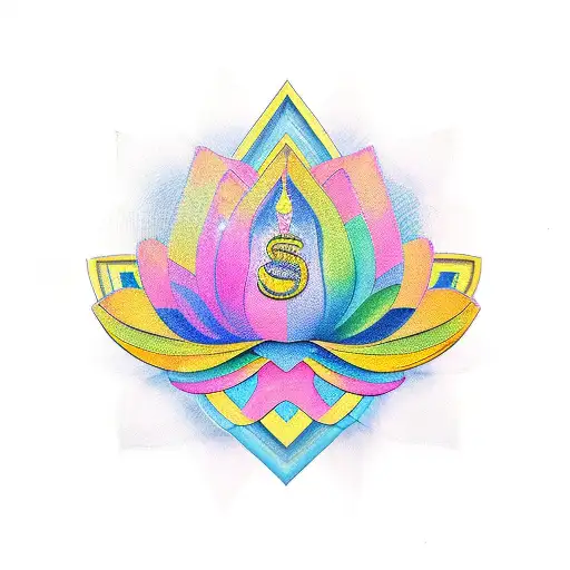 Letter S With Lotus And Heart