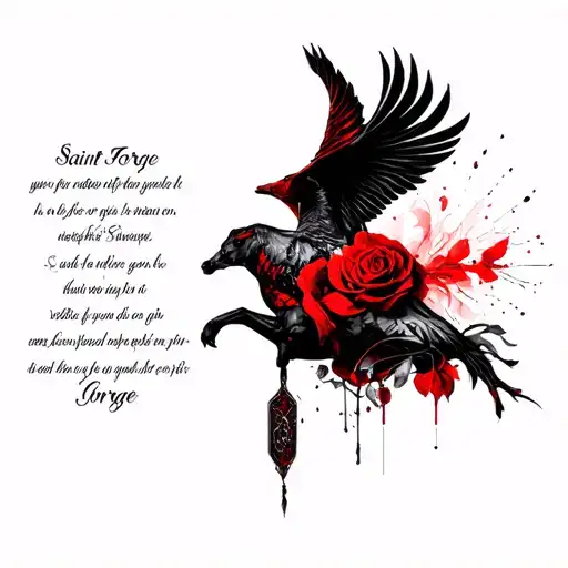 Saint Jorge Prayer Lyrics In Black And Red And Black