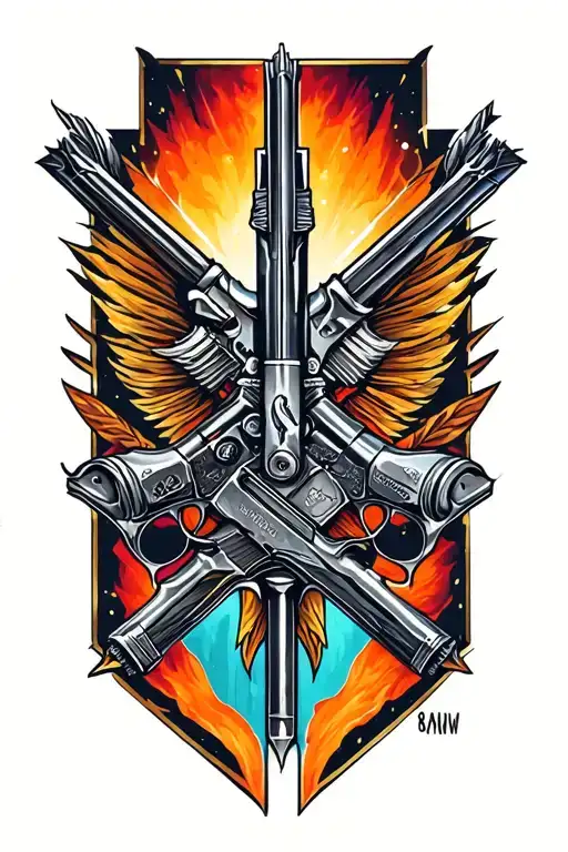 Arrow With Guns As Bow