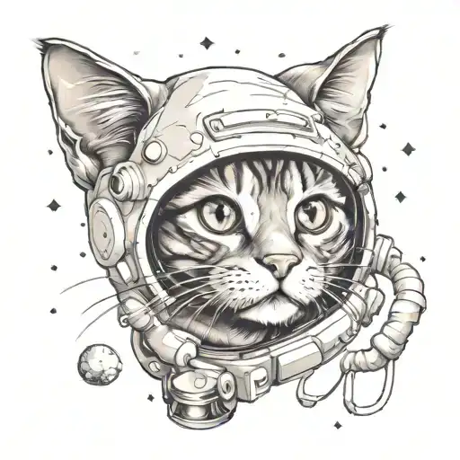 Cute Cat And Space Theme