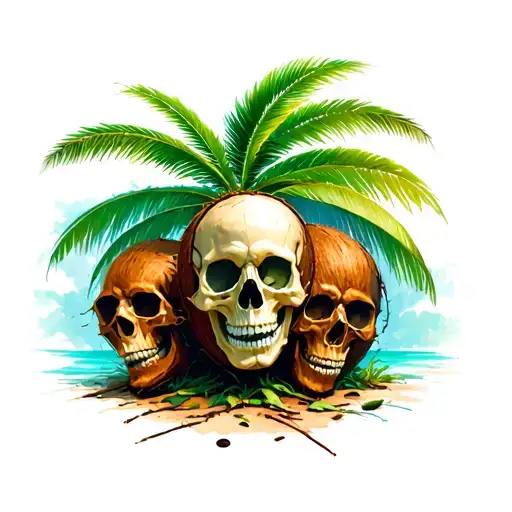 Coconut Tree With Skulls