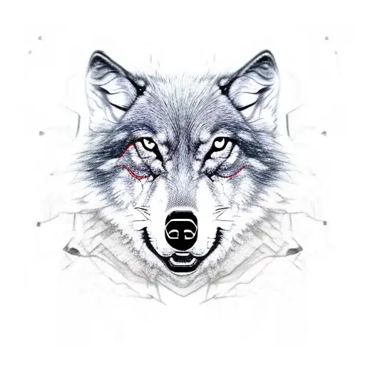 Smoke Whole Wolf With Chain Link And Lock Around Neck