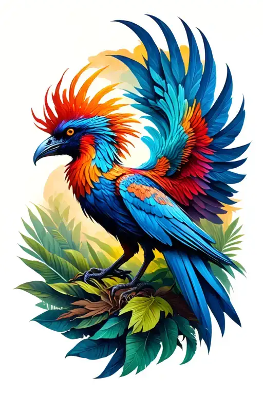 Jungle Phoenix Bird Rising