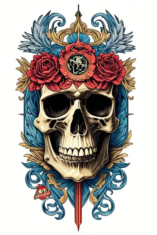 Iom Tt Isle Of Man Incorporating A Skull Design