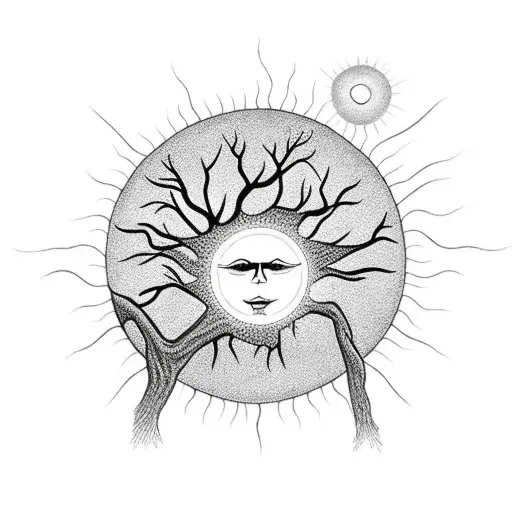 Tree With Sun Behind