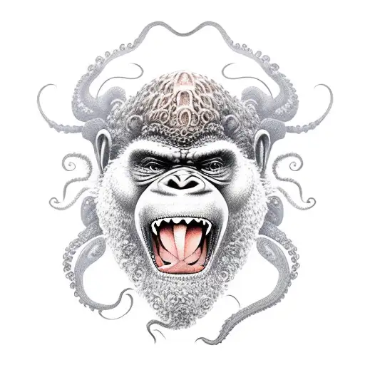Jiu Jitsu Gorilla With Backmount Choking Octopus