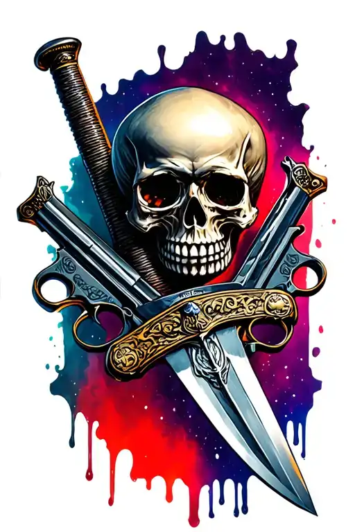 Skull Sword And Guns
