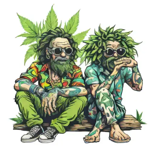 Marijuana Friends Sitting Together