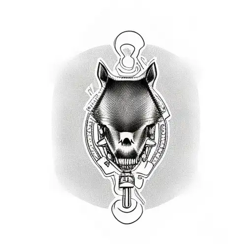 Alcohol-themed Tattoo With A Capybara And A Skull