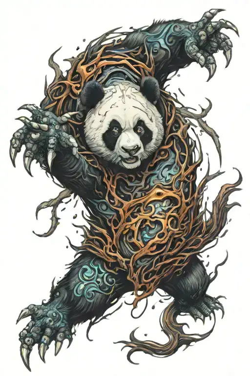 Panda Wild Fear Gothic Monster Emerging