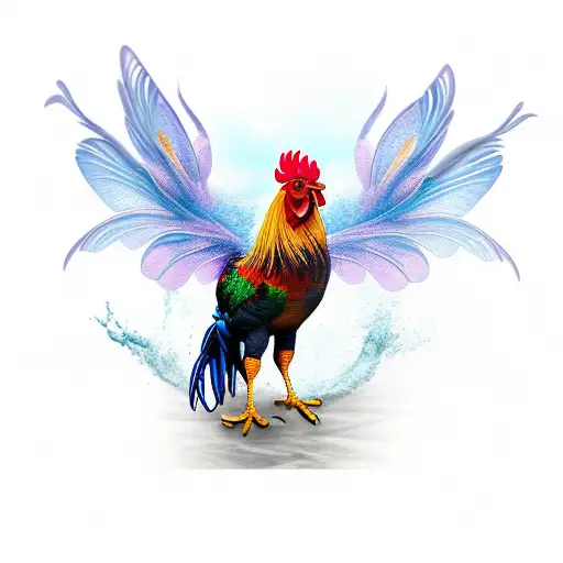 Rooster With A Dragonfly