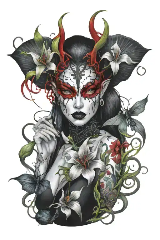 Succubus And Red Spider Lilly Flower