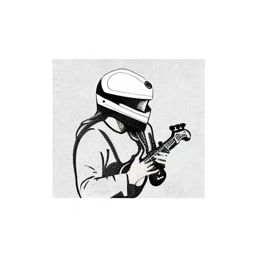 Guitar Player Mountain Nature Motorbike