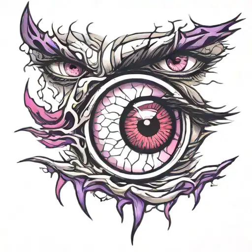 Different Sharingan Eyes With Purple Lightning Surrounding Them