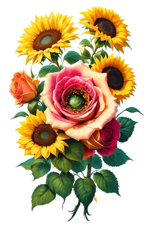 Roses Sunflowers