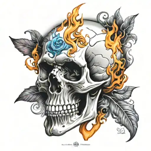 Skull Flames Symbolizing
