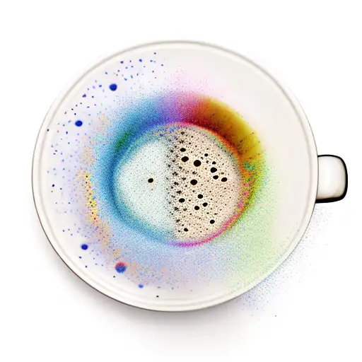 Coffee Cup With Rainbow Coffee Inside
