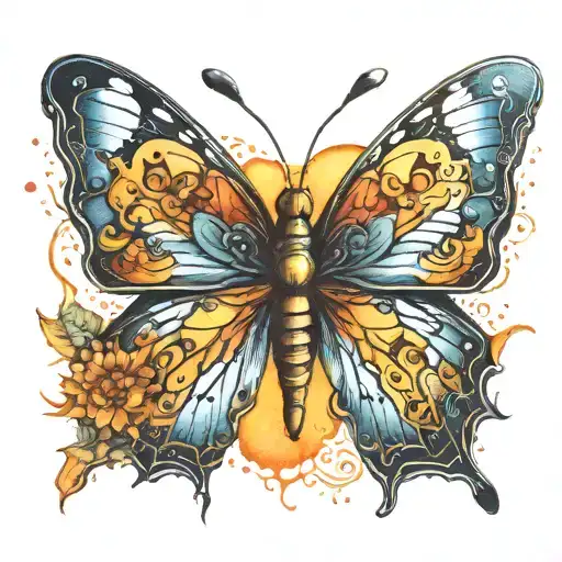 A Butterfly With Sun