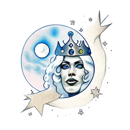 Moon With A Crown On It