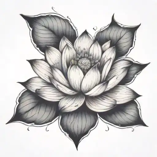 Lotus Flower With Design Around It