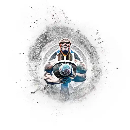 Atlas The Titan From Greek Mithology Holds Up The Earth