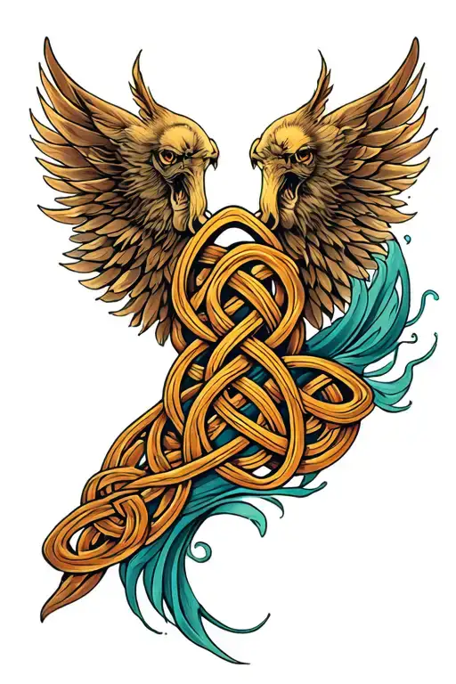 Celtic Knot Tattoo Men Leg Sleeve