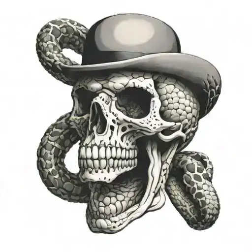 Snake Texture Skull
