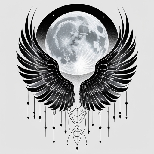 Moonlit Wings of Fate Tattoo idea