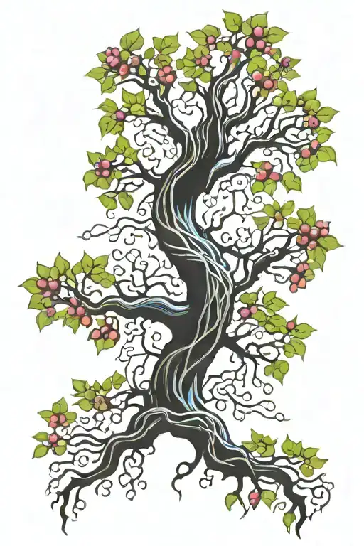 Tree Vines And A Tree