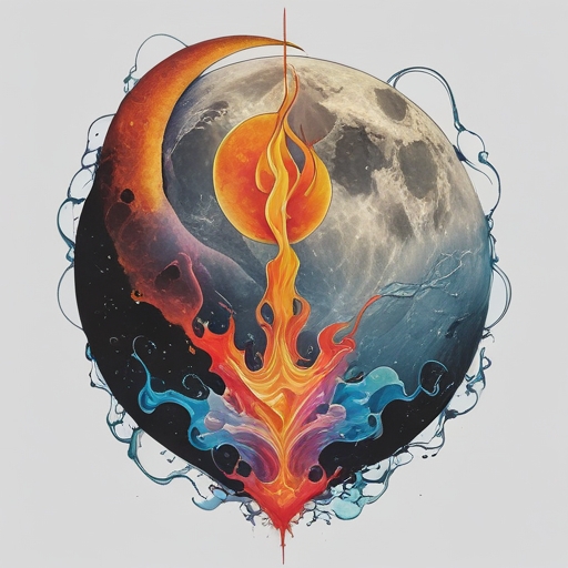 Soul’s Silent Flame of the Moon Tattoo idea