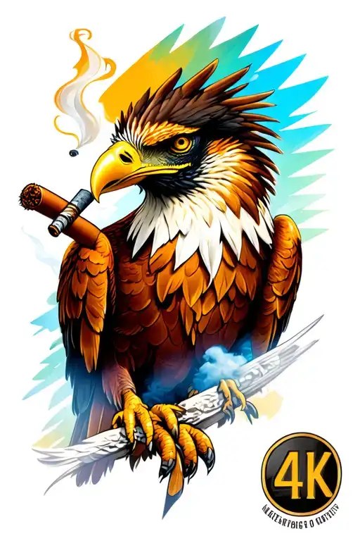 Badass Mexican Eagle Smoking A Cigar