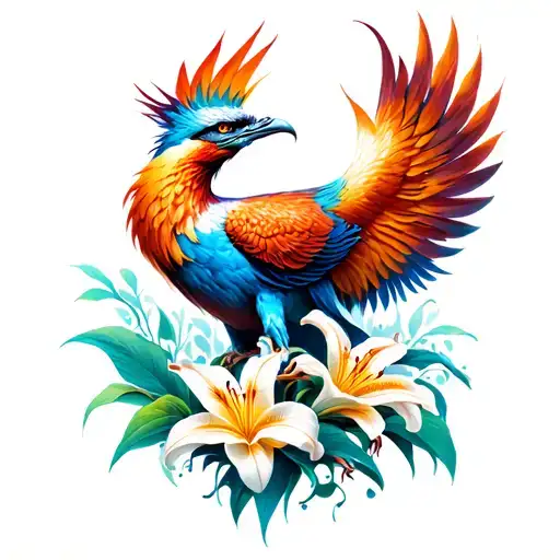 Phoenix And Lillies
