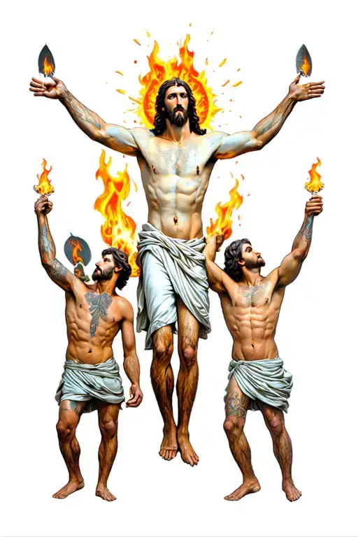 Three Men In The Fire With Jesus Christ