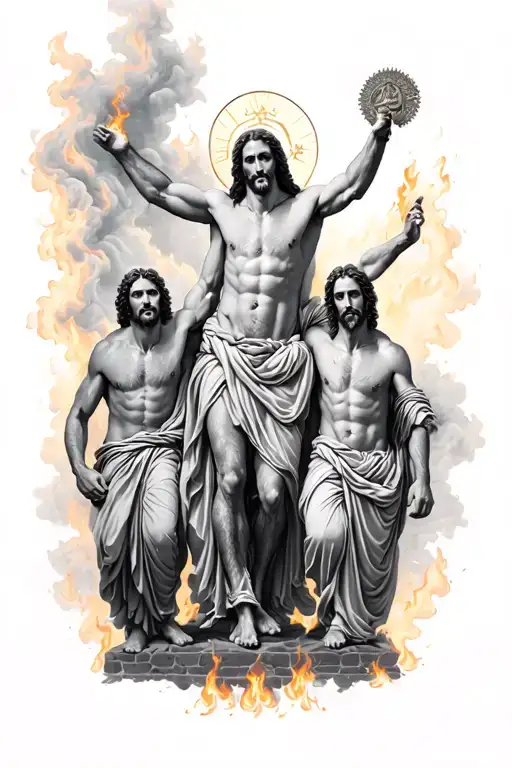 Three Men In The Fire With Jesus Christ