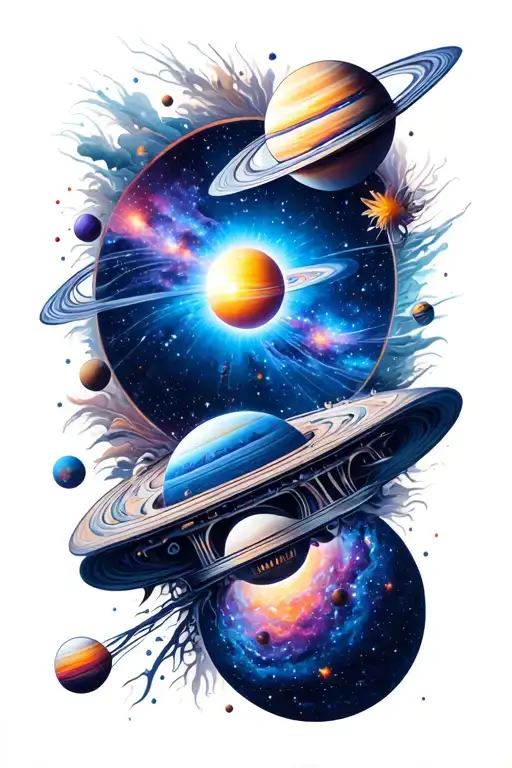 Galaxy And Space Surrounded