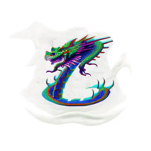 Pixellated Dragon Quarter Sleeve