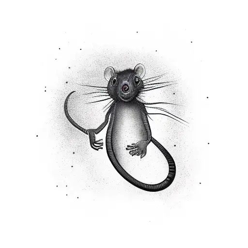 Long Body Scary Starving Black Rat