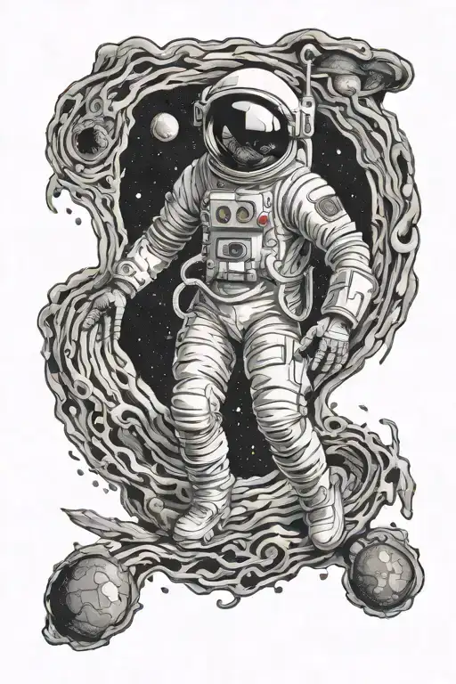 Space Man Black Hole Warped Reality