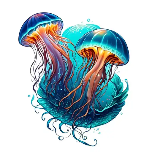 Mermaid And Jelly Fish