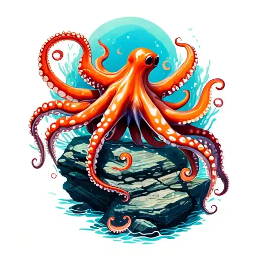 Octopus On Rocks