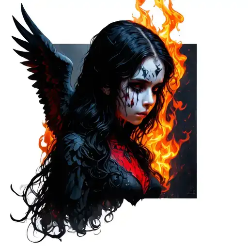 Hero Vampire Girl Dark Angel Flame