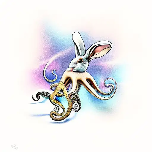 Rabbit Fighting With An Octopus