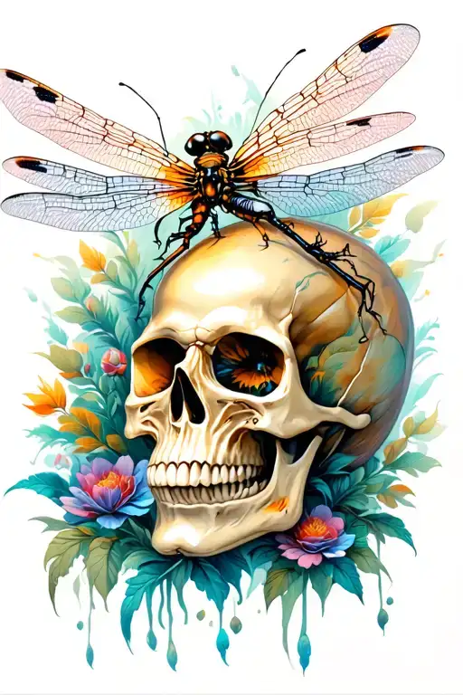 Skull And Dragonfly