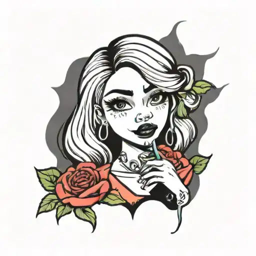 Bratz Style Girl Crying With A Rose