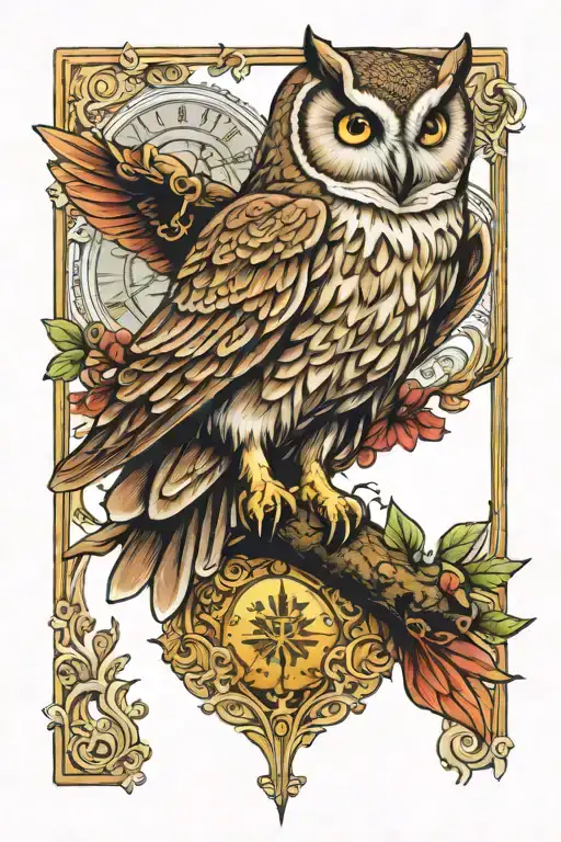 Owl And Tarot Card Design