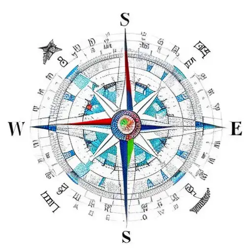 World Map In A Compass And Something To Represent Courage And Strength And Never Giving Up